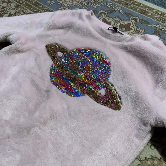 (Girls 10-12) pink sequin sweater - Picture 4 of 8